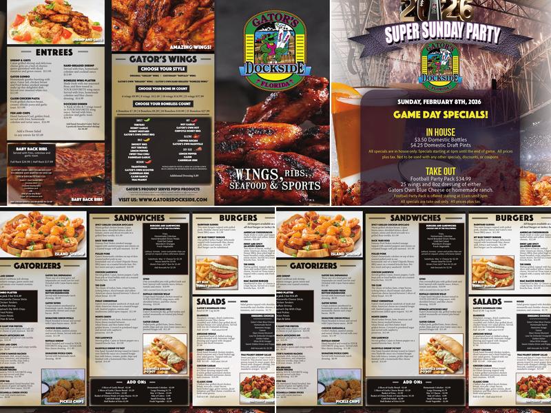 Gator's Dockside Oakleaf Menu