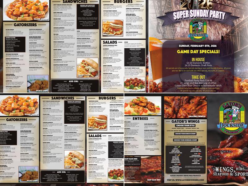 Gator's Dockside Oakleaf Menu