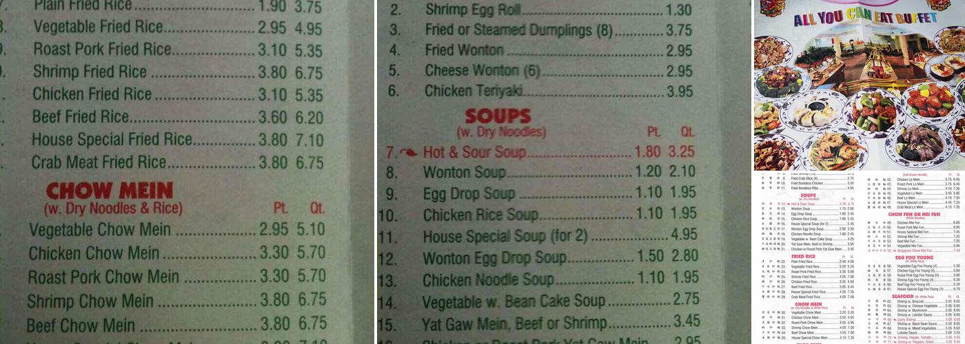 Yummy Delight Buffet Menu