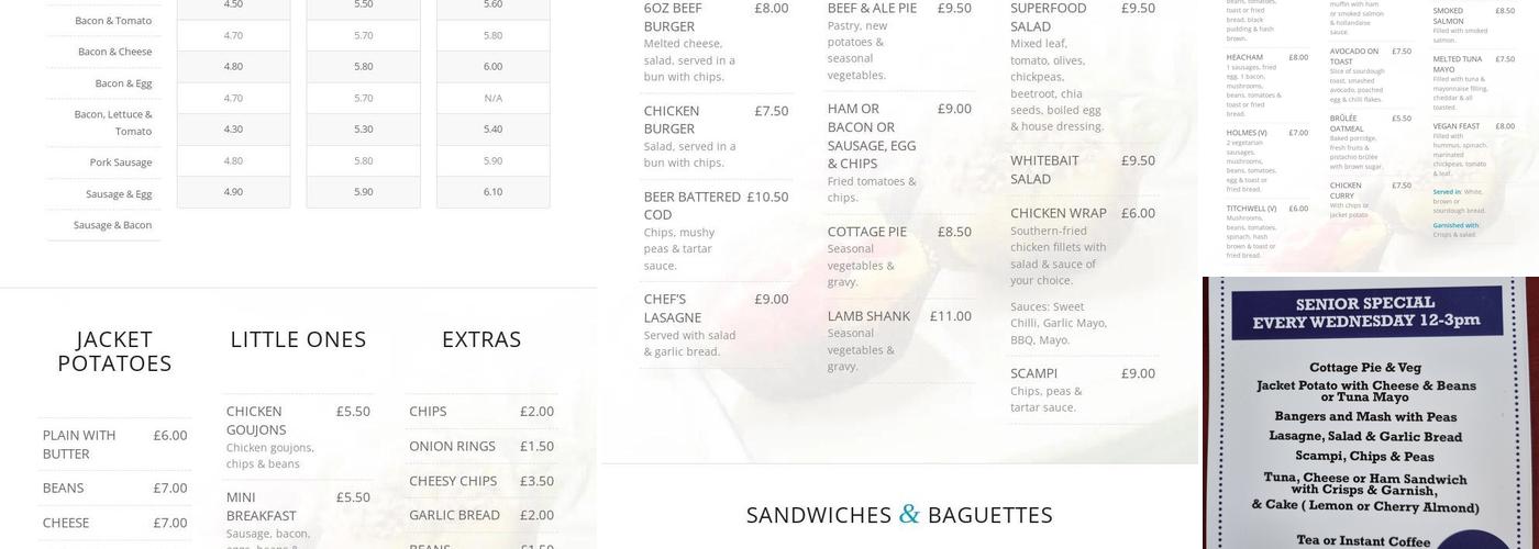 Hunstanton Ski Café and Bar Menu