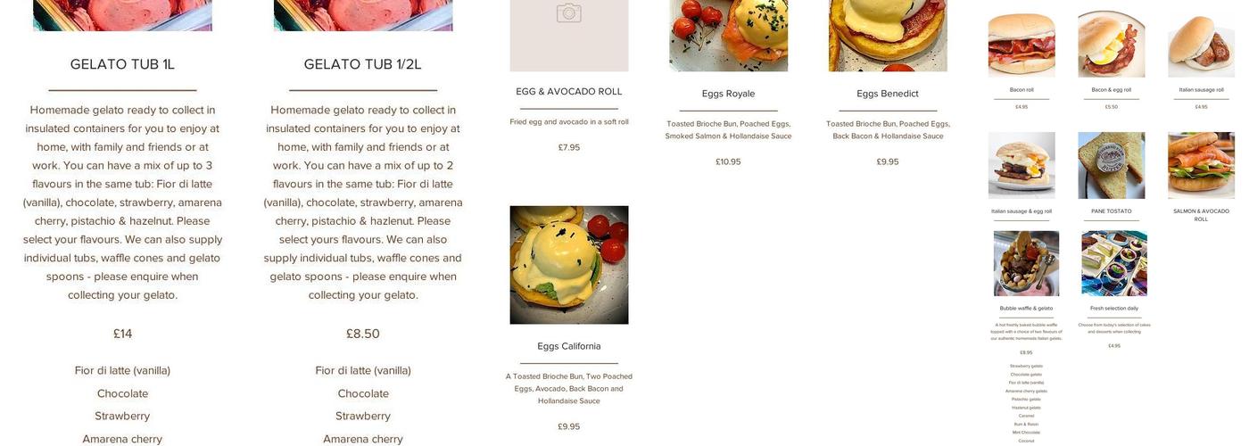 Bottega Montalbano Gelato Menu