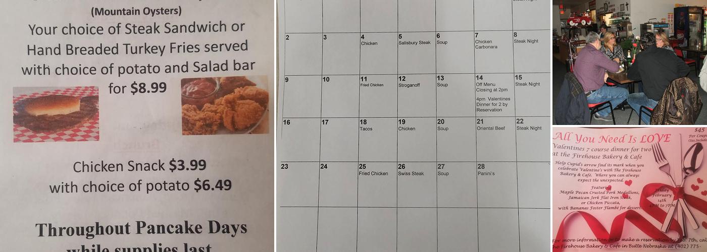 Firehouse Bakery & Cafe Menu