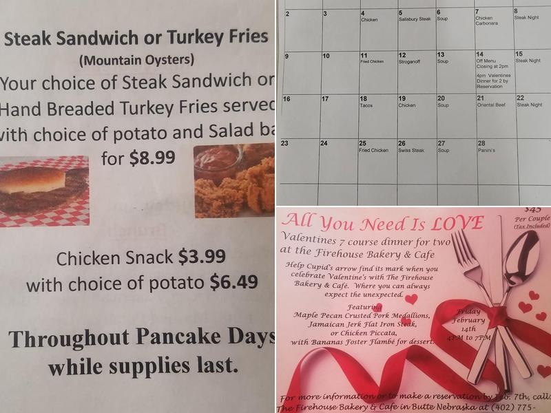 Firehouse Bakery & Cafe Menu