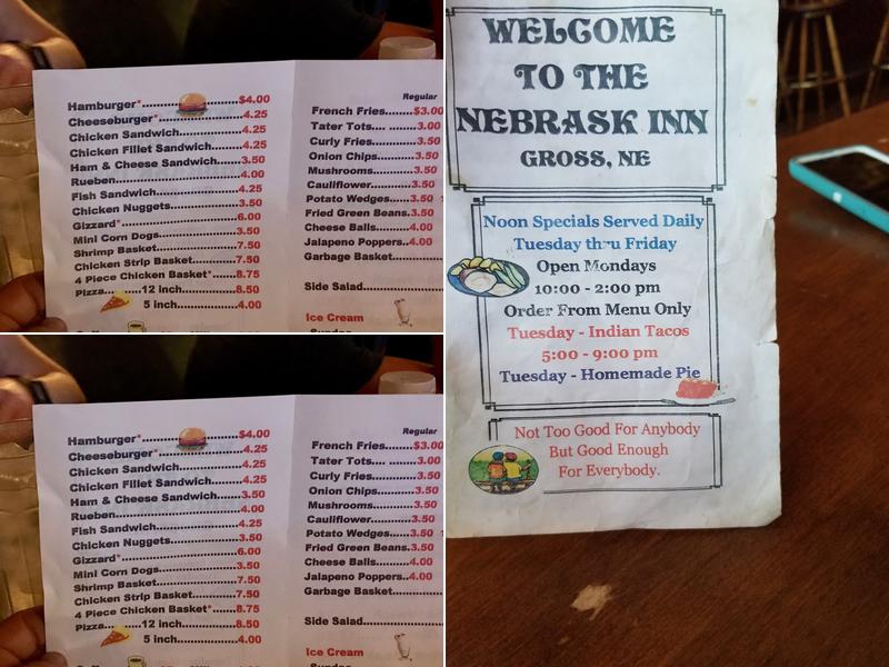 Nebrask Inn Menu