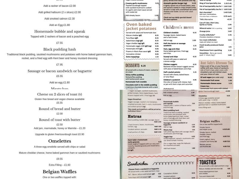 Aunt Sally's Kitchen Menu