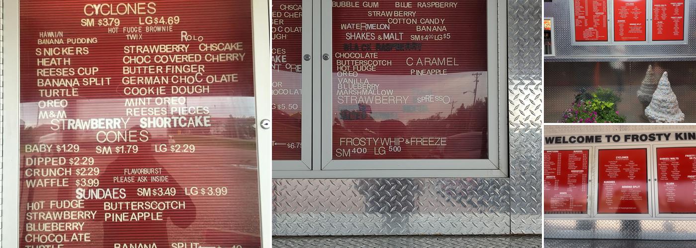 Frosty King Menu
