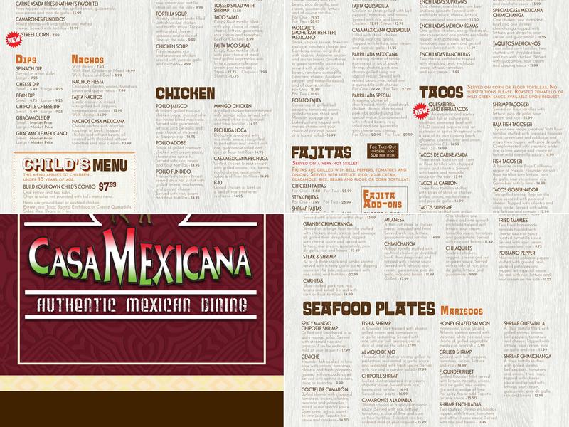Casa Mexicana Menu