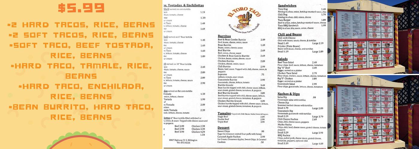 El Toro Taco Menu