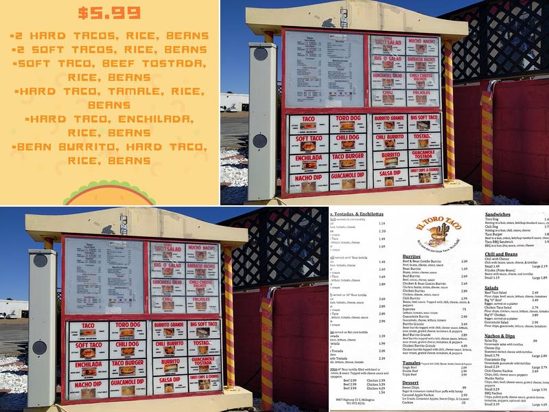 El Toro Taco Menu