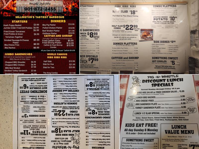 Pig-N-Whistle BBQ & Catfish Menu