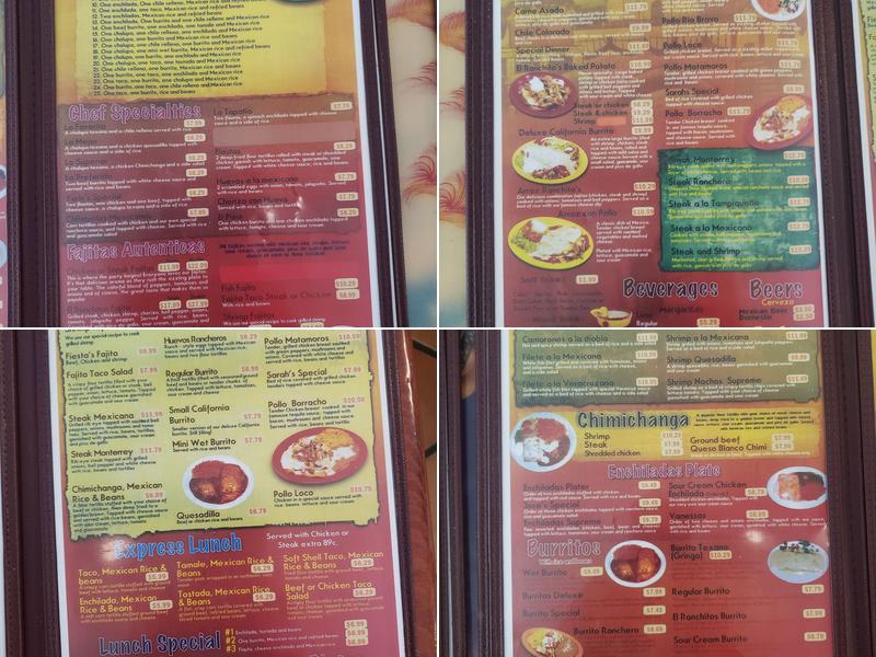 El Ranchitos Menu