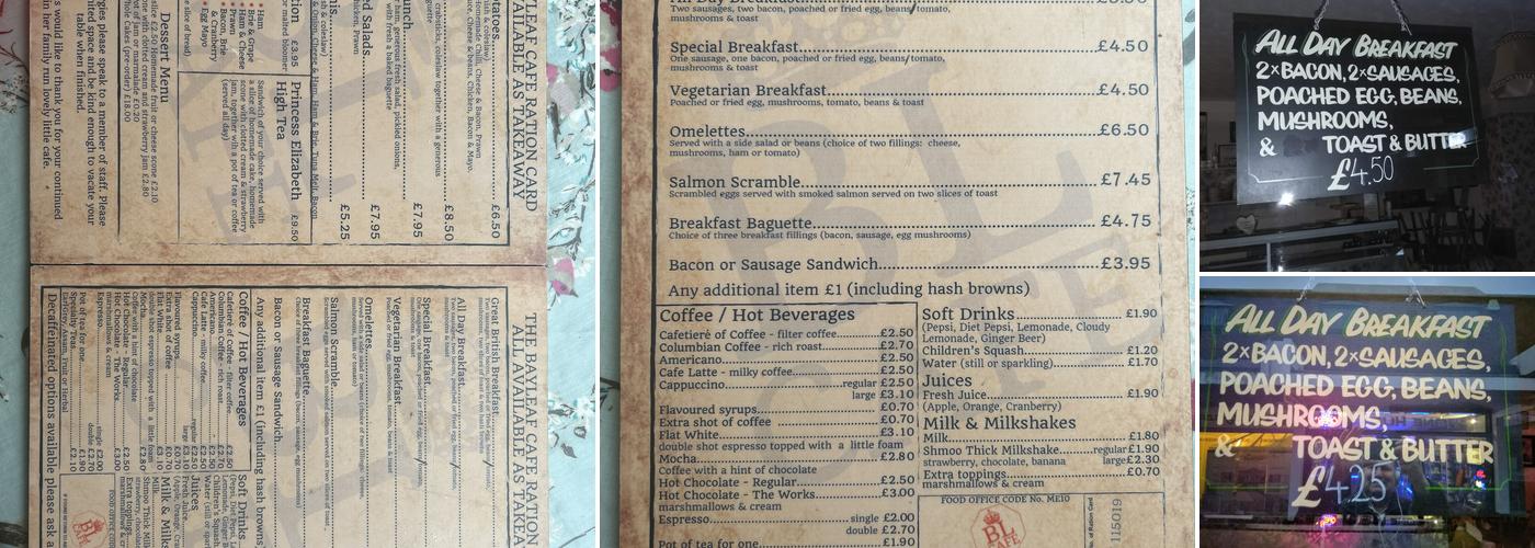 The Bay Leaf Sittingbourne Menu