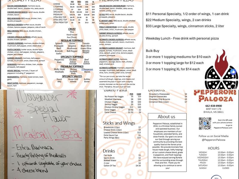 Pepperoni Palooza Menu