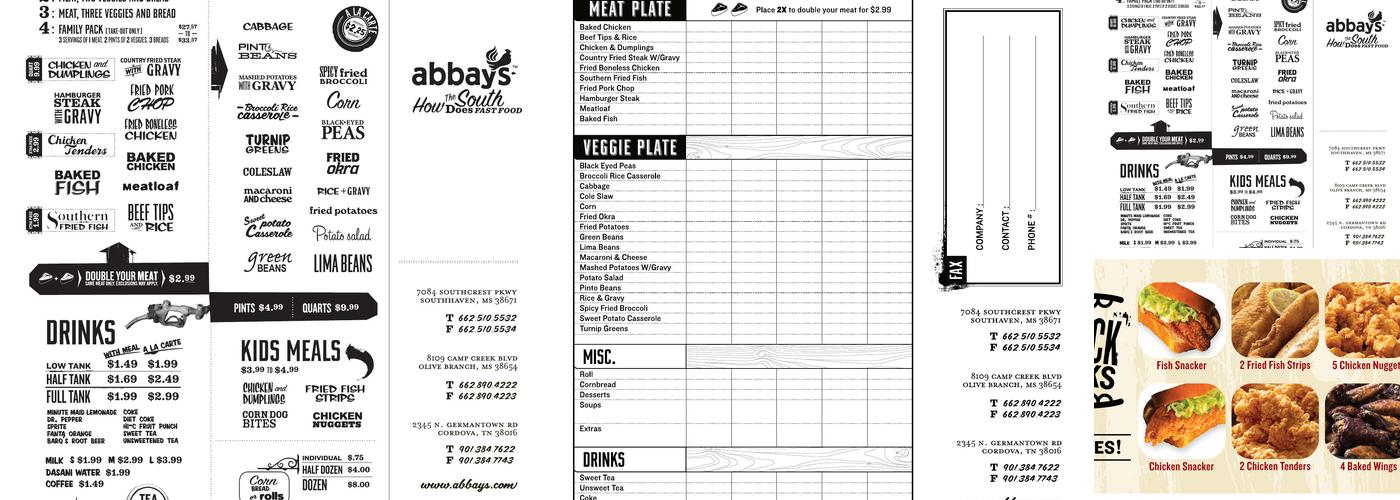 Abbays Menu