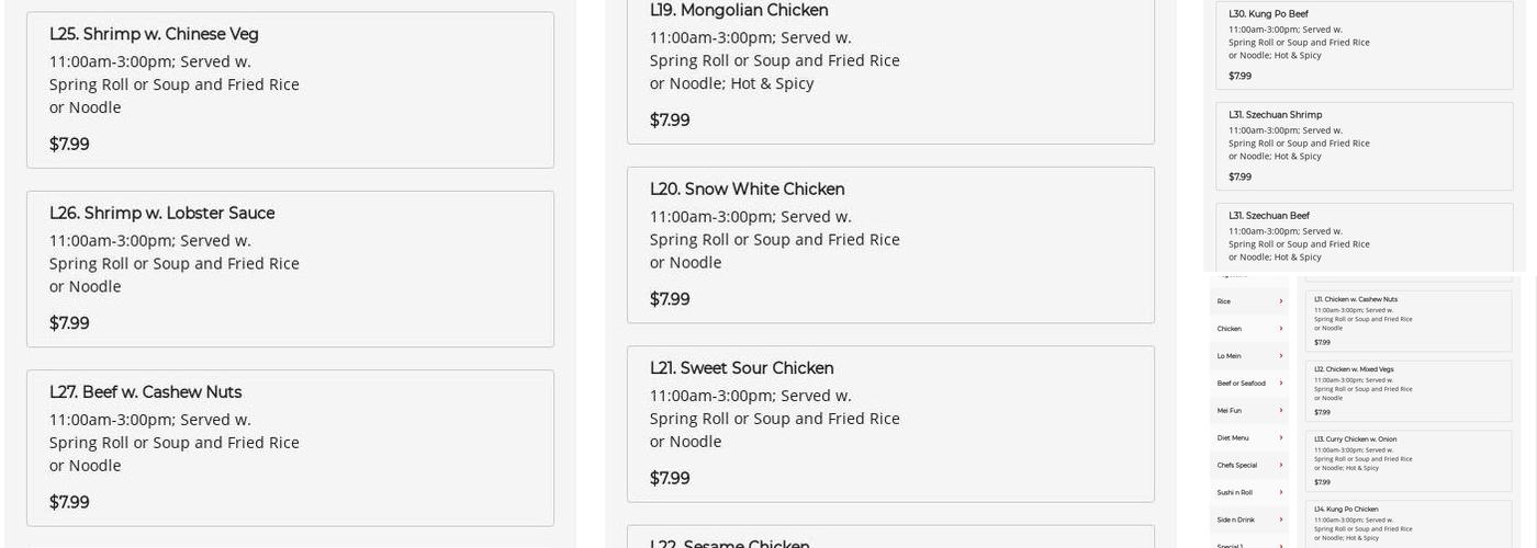 Hibachi Express Menu