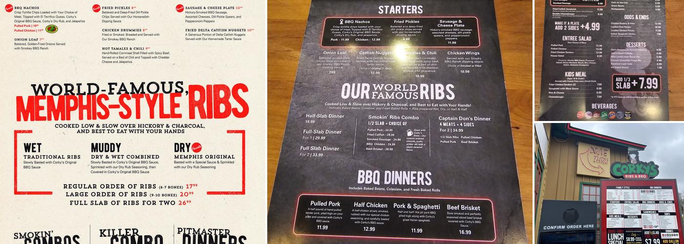 Corky's Ribs & BBQ Menu