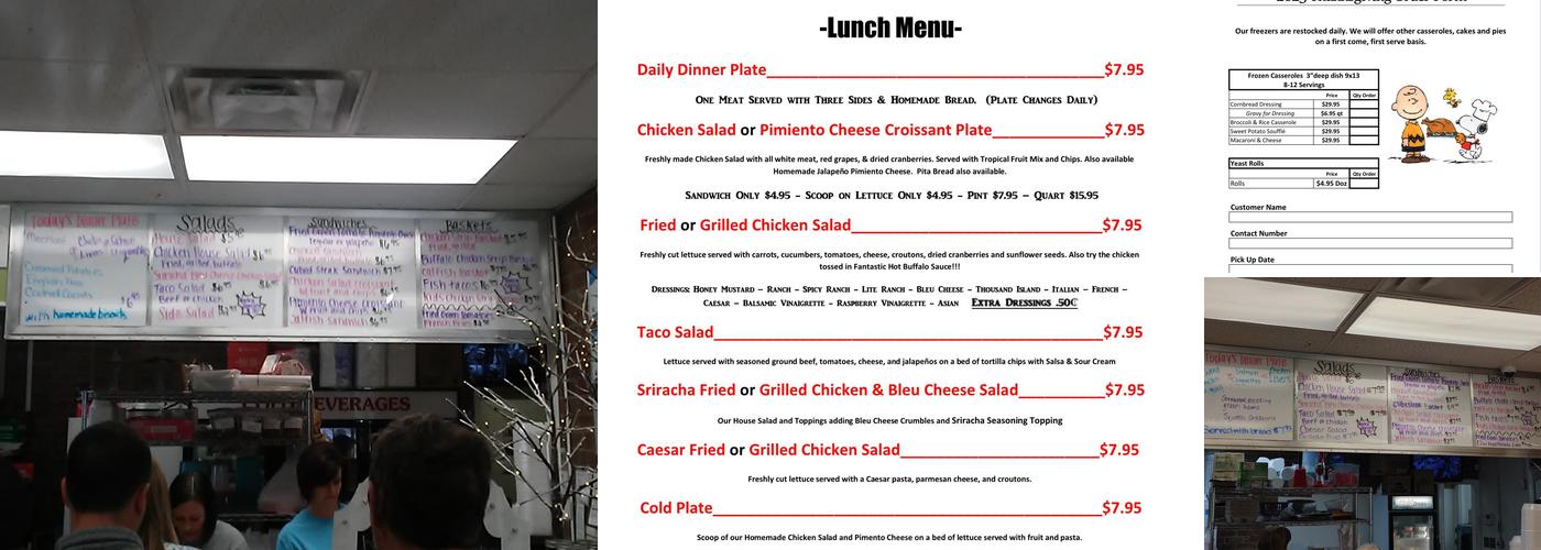 Dinners Ready By Chad Menu