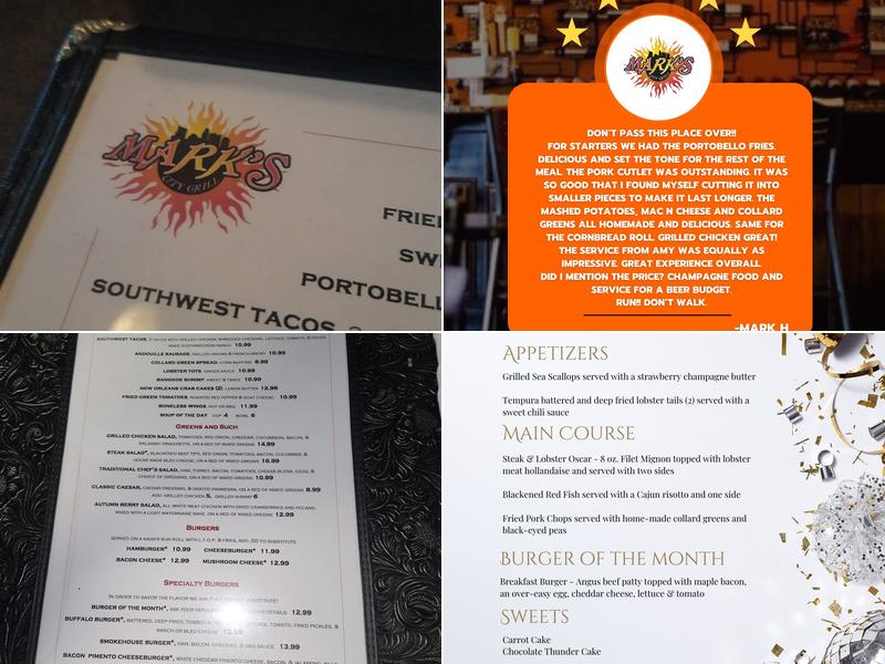 Mark's City Grill Menu