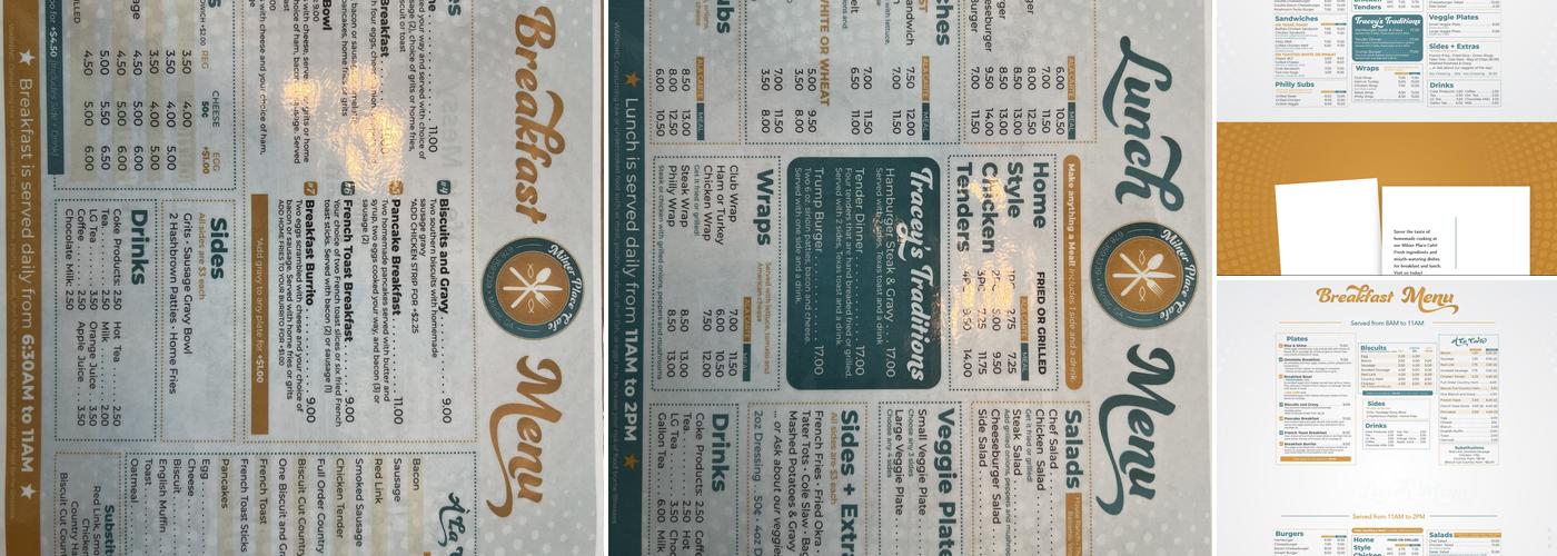 Milner Place Cafe Menu