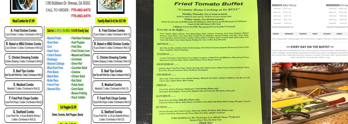 Fried Tomato Buffet Menu