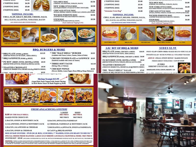 The Half Shell Menu