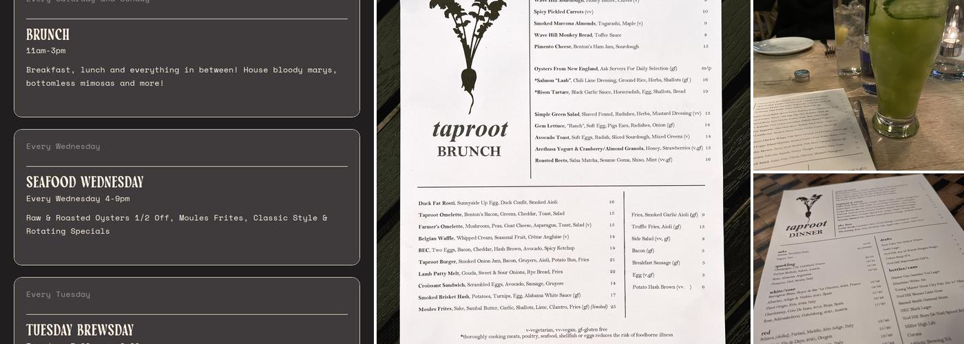 Taproot Menu