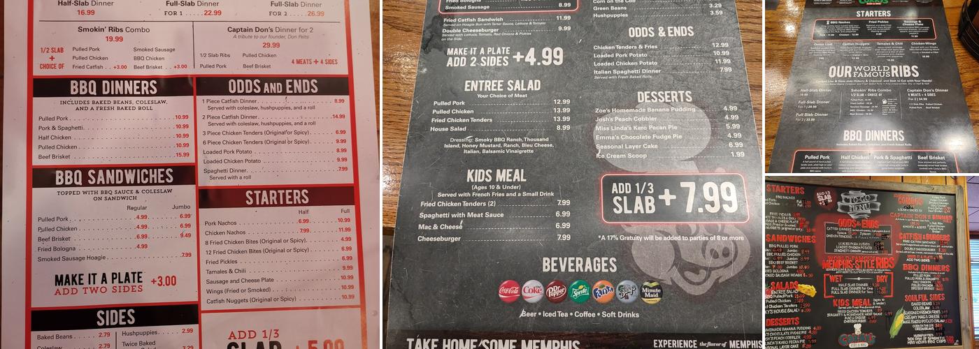 Corky's Ribs And BBQ Menu