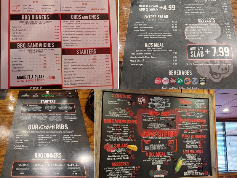 Corky's Ribs And BBQ Menu