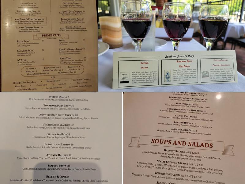 Southern Social Menu