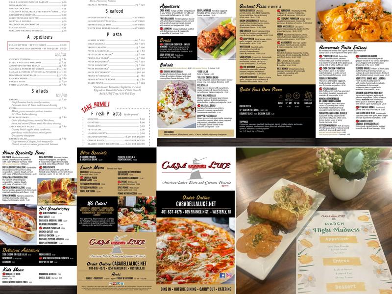 Casa Della Luce Menu