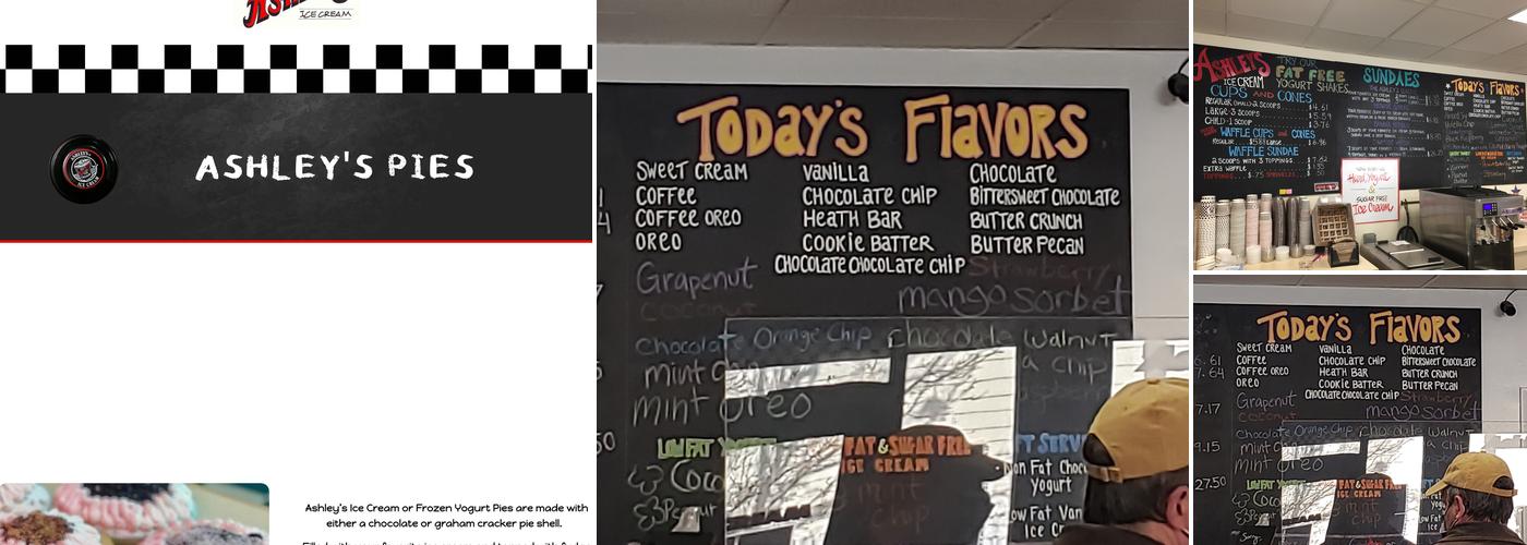 Ashley's Ice Cream Menu