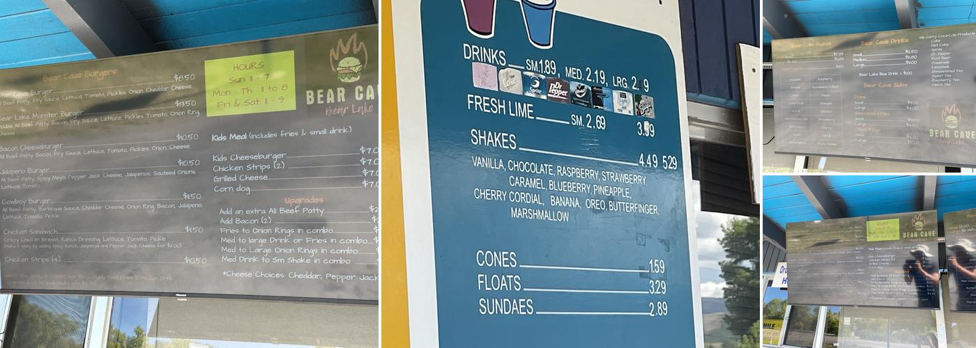 Bear Cave Menu