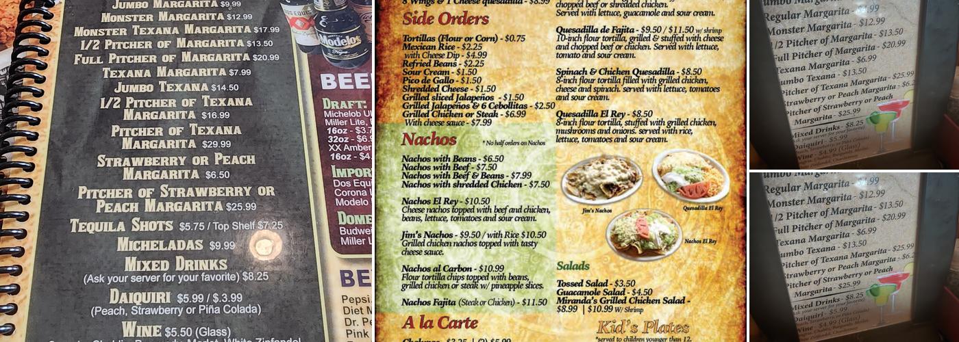 El Rey Azteca Menu