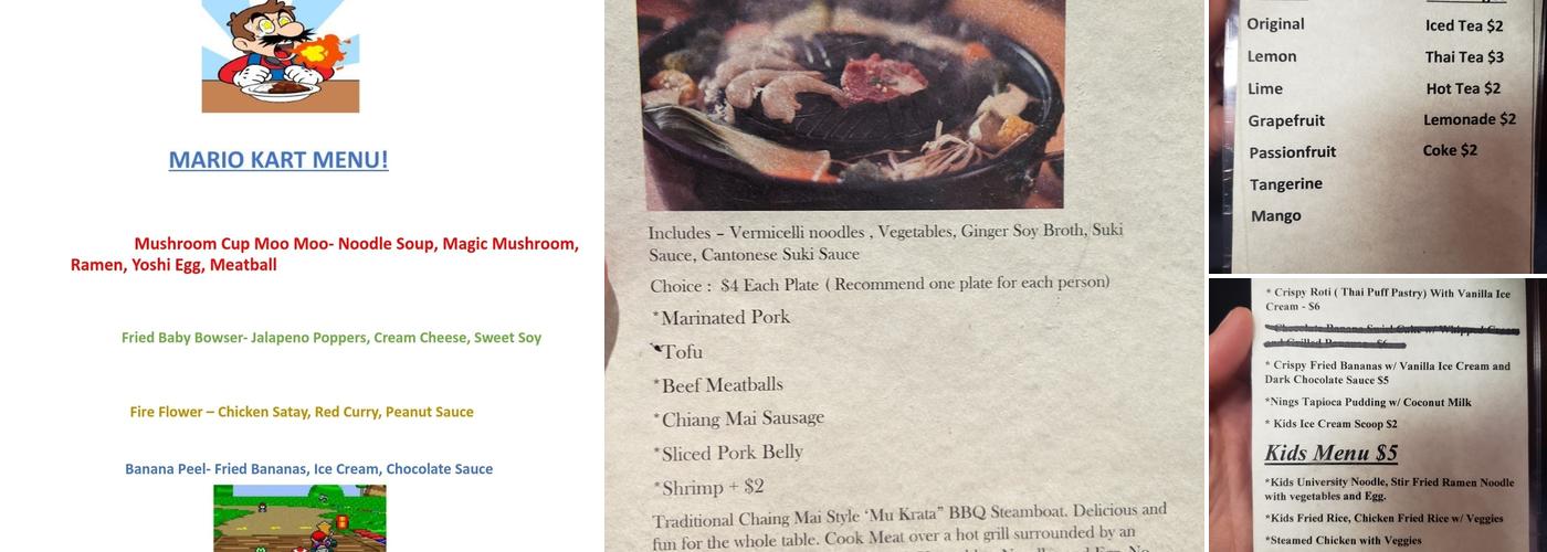 Chiang Mai Thai Kitchen Menu