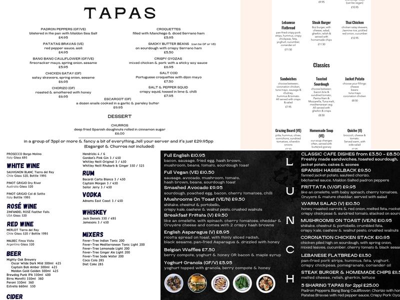 Driftwood Coffee House Menu