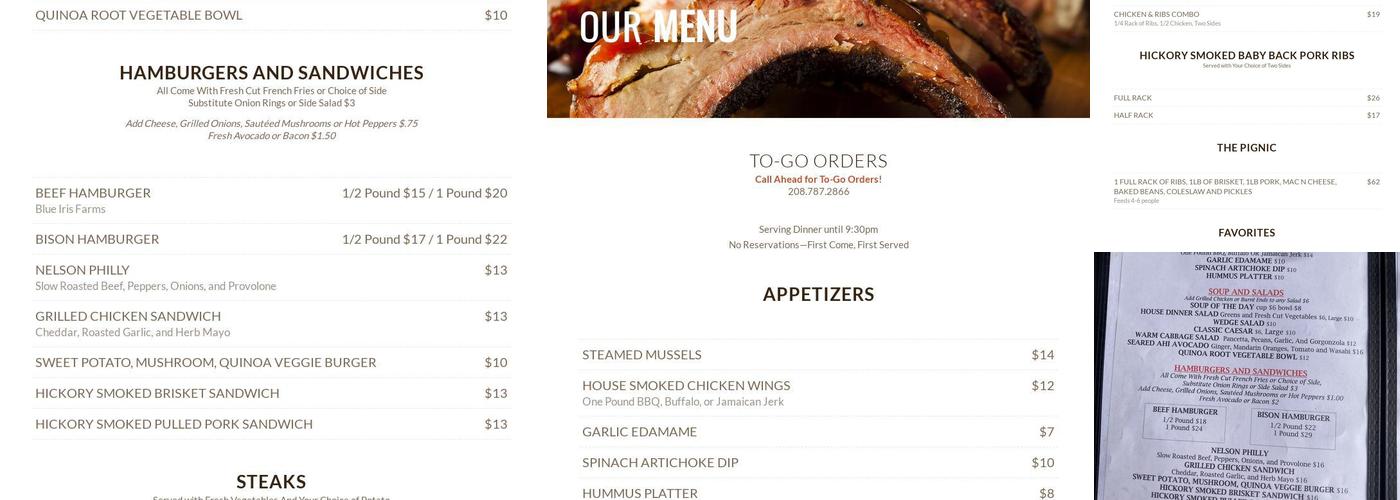 Knotty Pine Menu