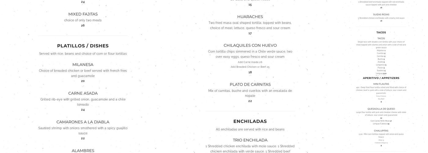 Fiesta Méxican Restaurant Menu