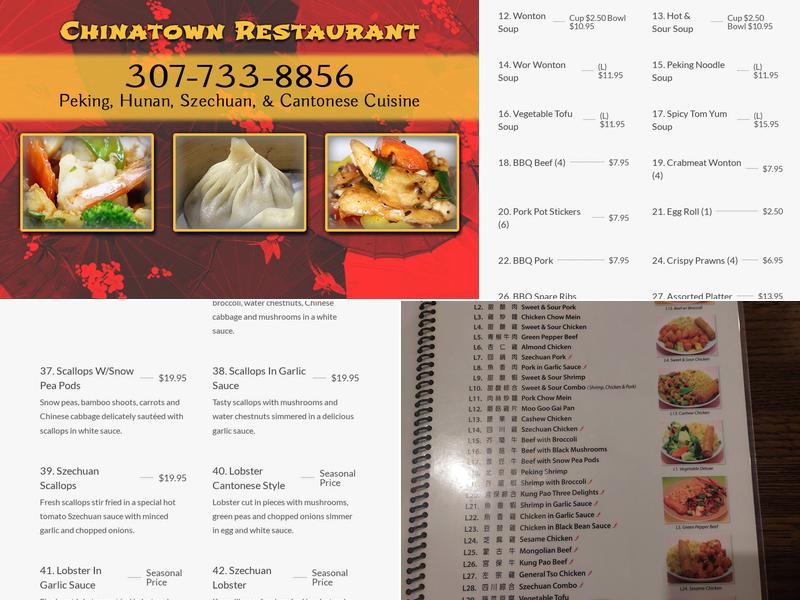 Chinatown Restaurant Menu