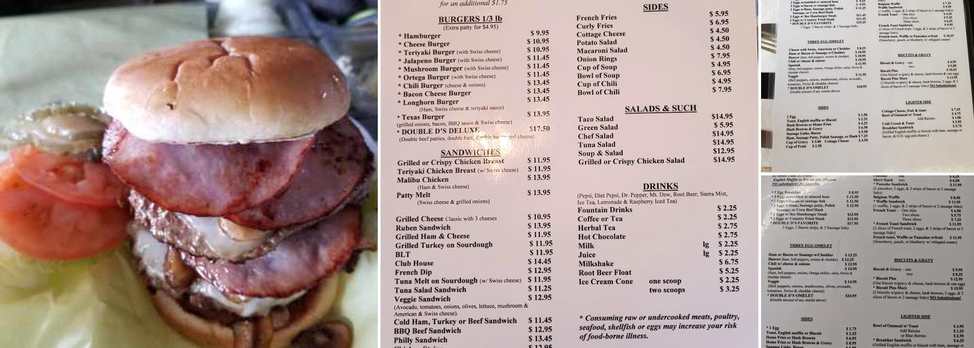 Double D's Cafe Menu