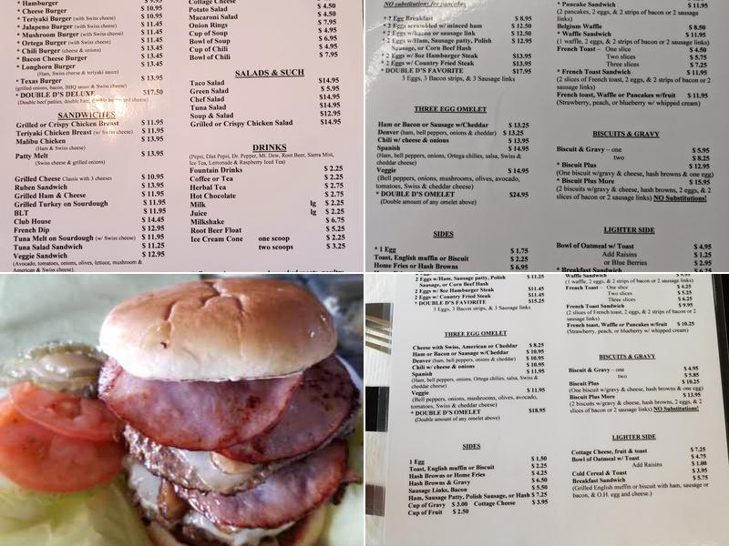 Double D's Cafe Menu