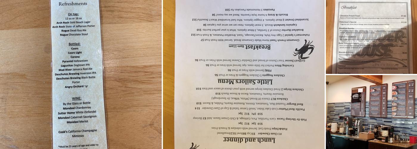 Chowder House at Pacific Reef Menu