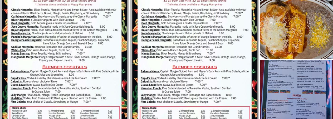 Pancho's Restaurant and Bar Menu