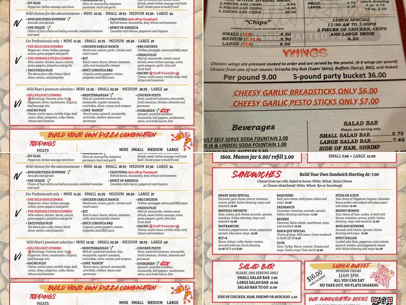Wild River Pizza Menu