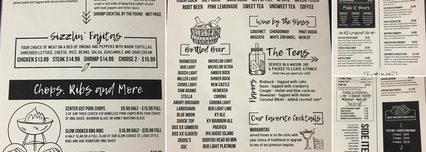 The Oasis Southwest Grill Menu