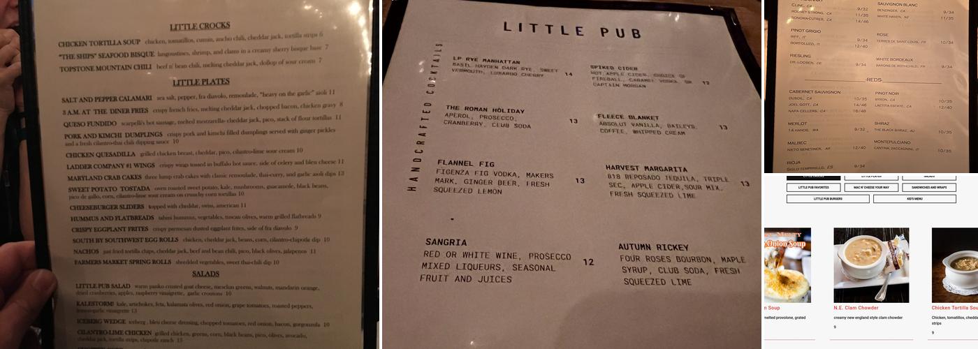 Little Pub Wilton Menu