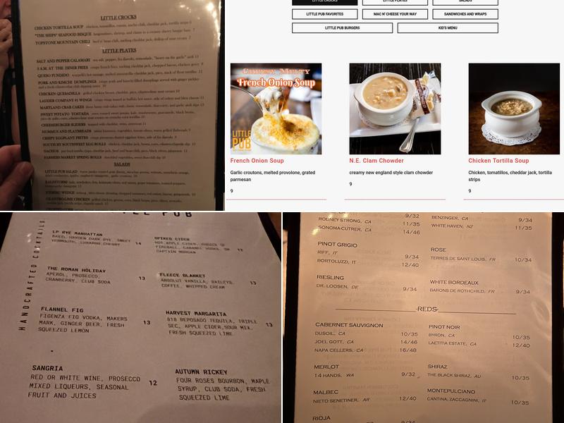 Little Pub Wilton Menu