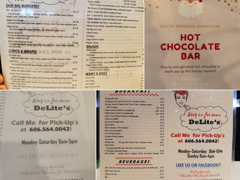 Delite's Menu