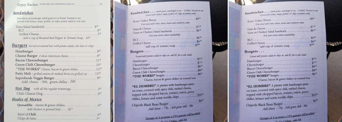 La Gitana Cantina & Café Menu