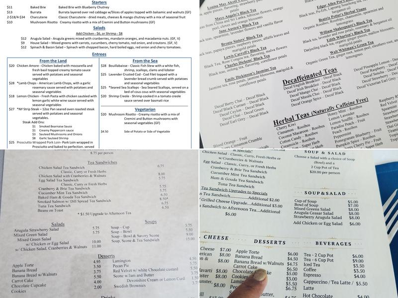 Tea With Tracy Menu