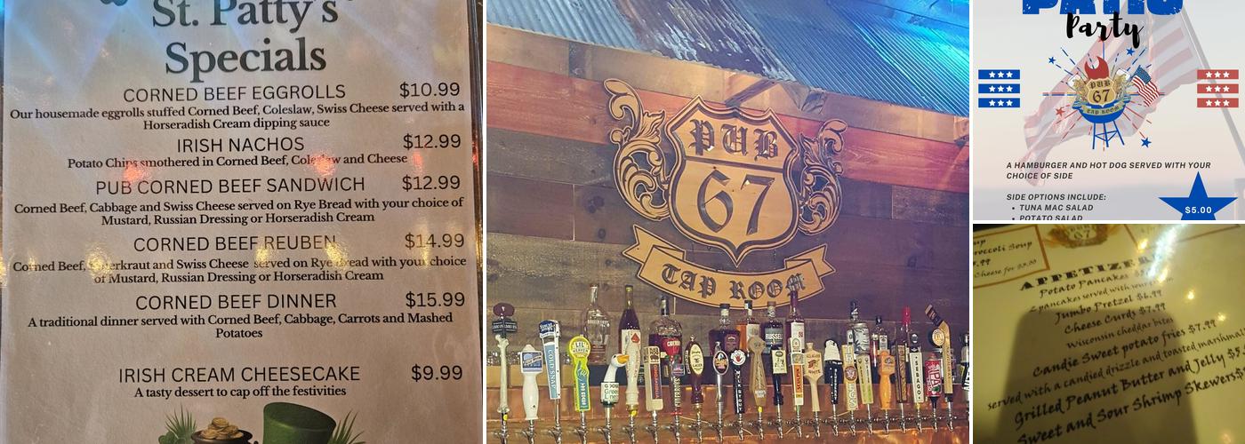 Pub 67 Menu
